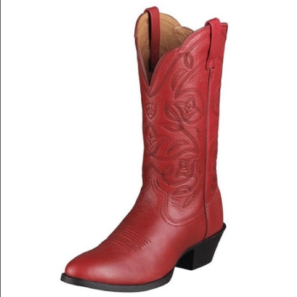 Ariat Heritage Round Toe Red Cowboy Boots